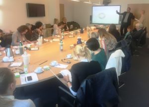 Unser Foto zeigt die Teilnehmenden an der Studienreise im Ministerium für Arbeit, Gesundheit und Soziales in Düsseldorf.